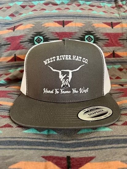 WEST RIVER HAT CO. HARD TO TAME SNAPBACK TRUCKER CAP - CHARCOAL/WHITE/WHITE