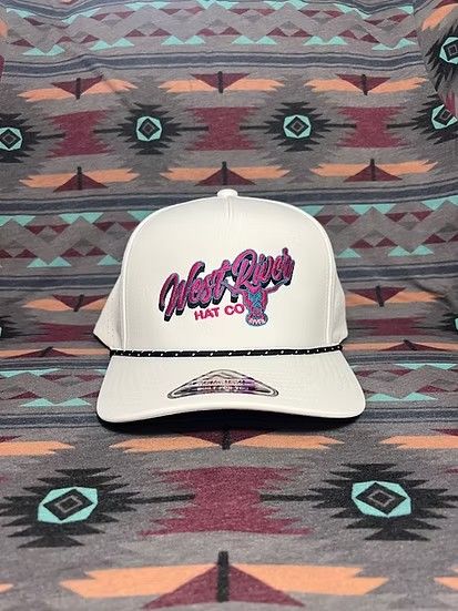 WEST RIVER HAT CO. SHARP SHOOTER SNAPBACK TRUCKER CAP - WHITE ROPE/PINK