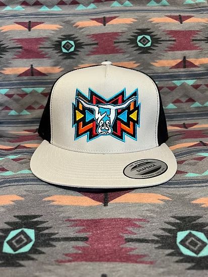 WEST RIVER HAT CO. NATIVE DESIGN SNAPBACK TRUCKER CAP - GREY/BLACK