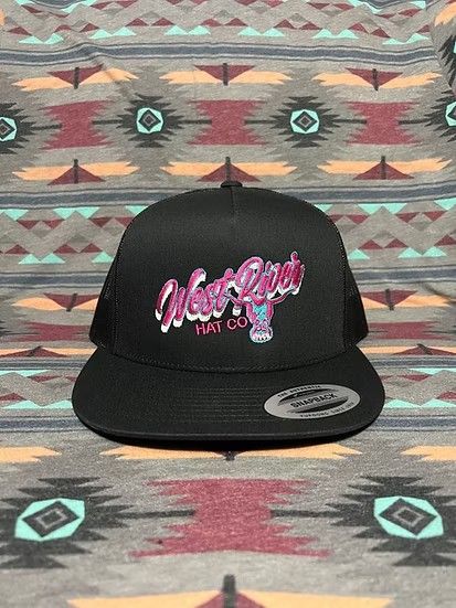 WEST RIVER HAT CO. SHARP SHOOTER SNAPBACK TRUCKER CAP - BLACK/PINK