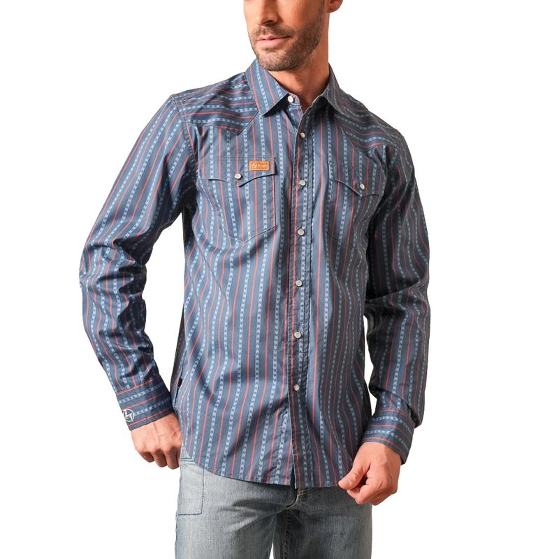 KIMES MEN'S LONG SLEEVE ZT SOLANO BUTTON SHIRT - DARK BLUE