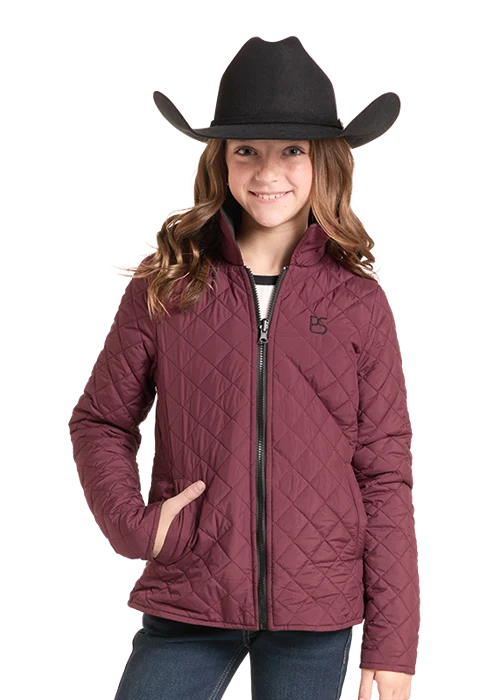 PANHANDLE SLIM YOUTH REVERSIBLE QUILTED JACKET - WINE