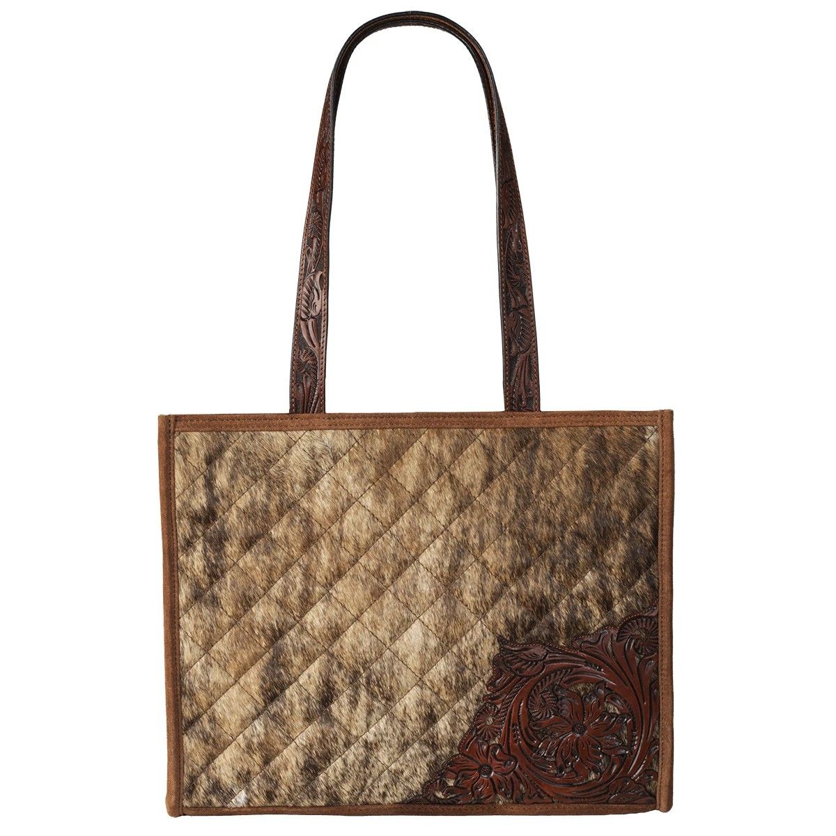 3D OLIVIA HAIR ON SHOULDER BAG - BROWN