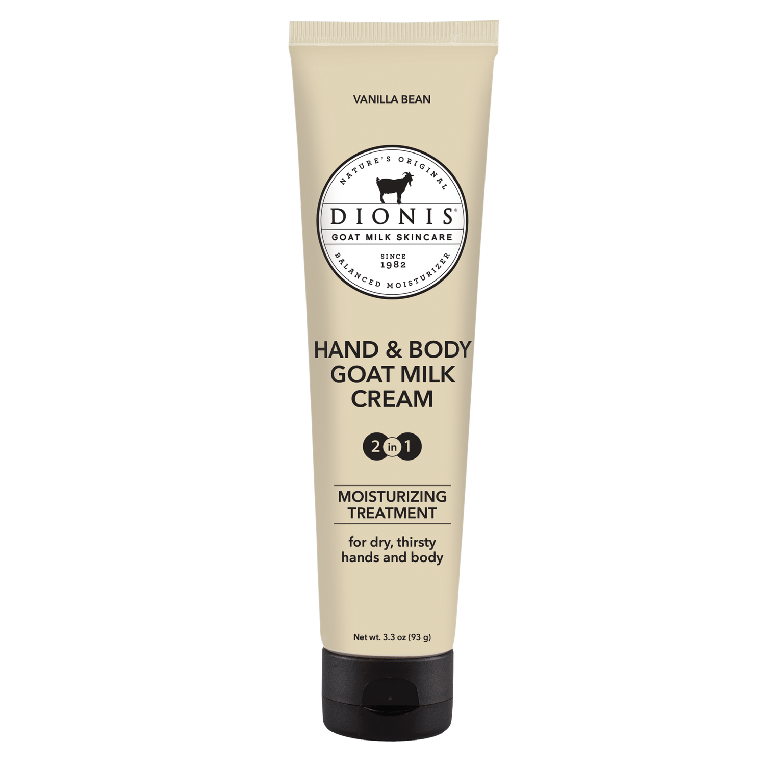 Dionis Goat Milk Skincare - Dionis Vanilla Bean Hand &amp; Body Goat Milk Cream, 3.3 oz