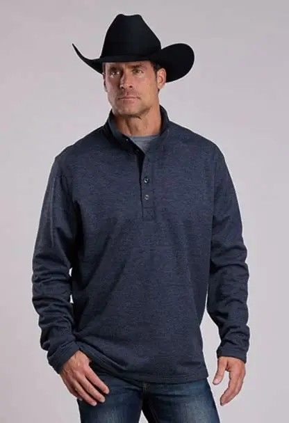 STETSON MEN'S HONEYCOMB KNIT SWEATER - NAVY