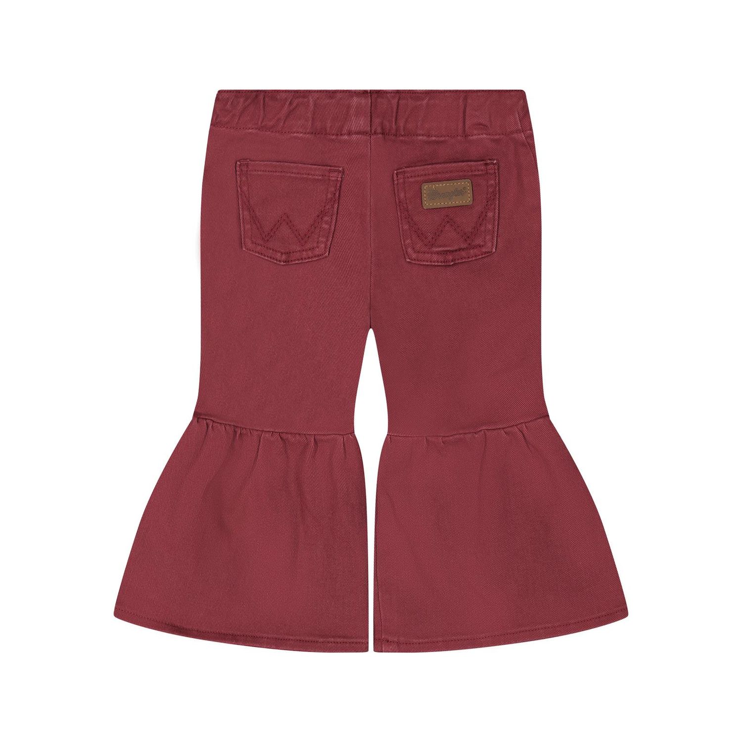 WRANGLER BABY GIRLS' PULL-UP FLARE JEAN - BURGUNDY