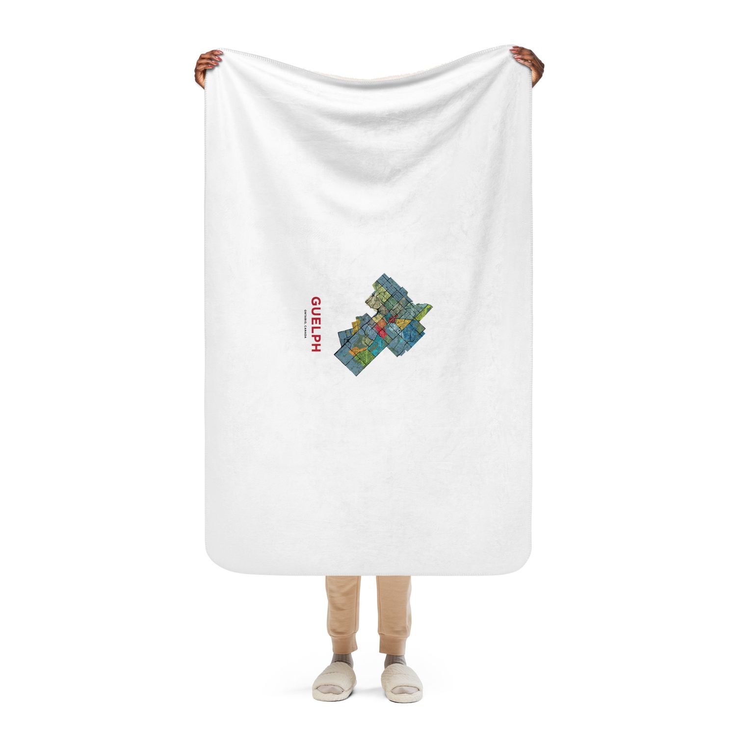 Guelph Map Sherpa blanket