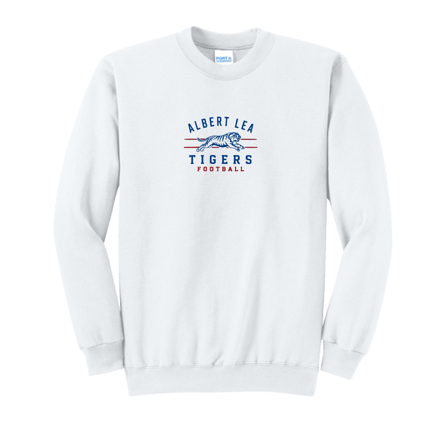 Port &amp; Co™ Core Fleece Crewneck Sweatshirt White - Embroidered