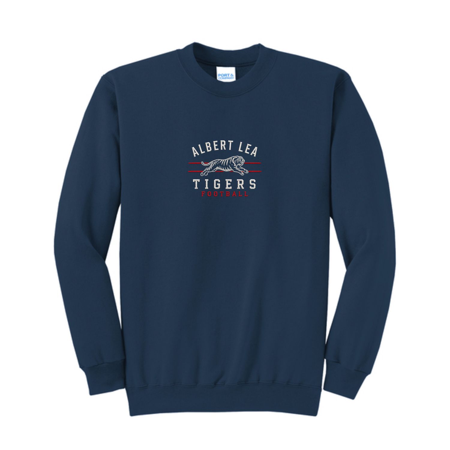 Port &amp; Co™ Core Fleece Crewneck Sweatshirt Navy - Embroidered