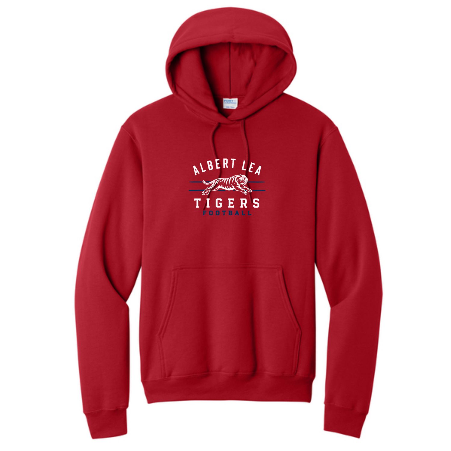 Port &amp; Co™ Core Fleece Pullover Hooded Sweatshirt Red - Embroidered