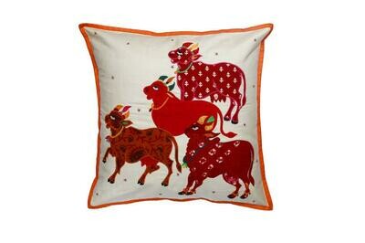 Nandi Embroidered Patchwork Silk Cushion Cover