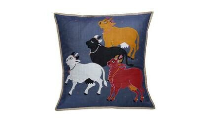 Nandi Embroidered Patchwork Silk Cushion Cover
