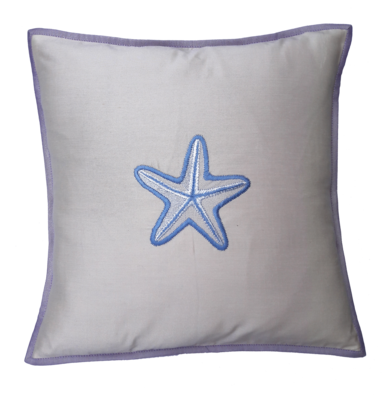 Nautical Embroidered Silk Cushion Cover