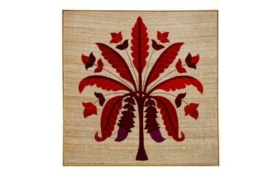Banana Tree Silk Embroidered Patchwork Wall Art