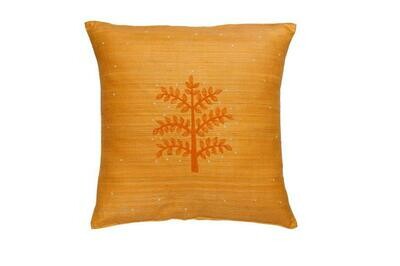 Neem Tree Embroidered Silk Cushion Cover