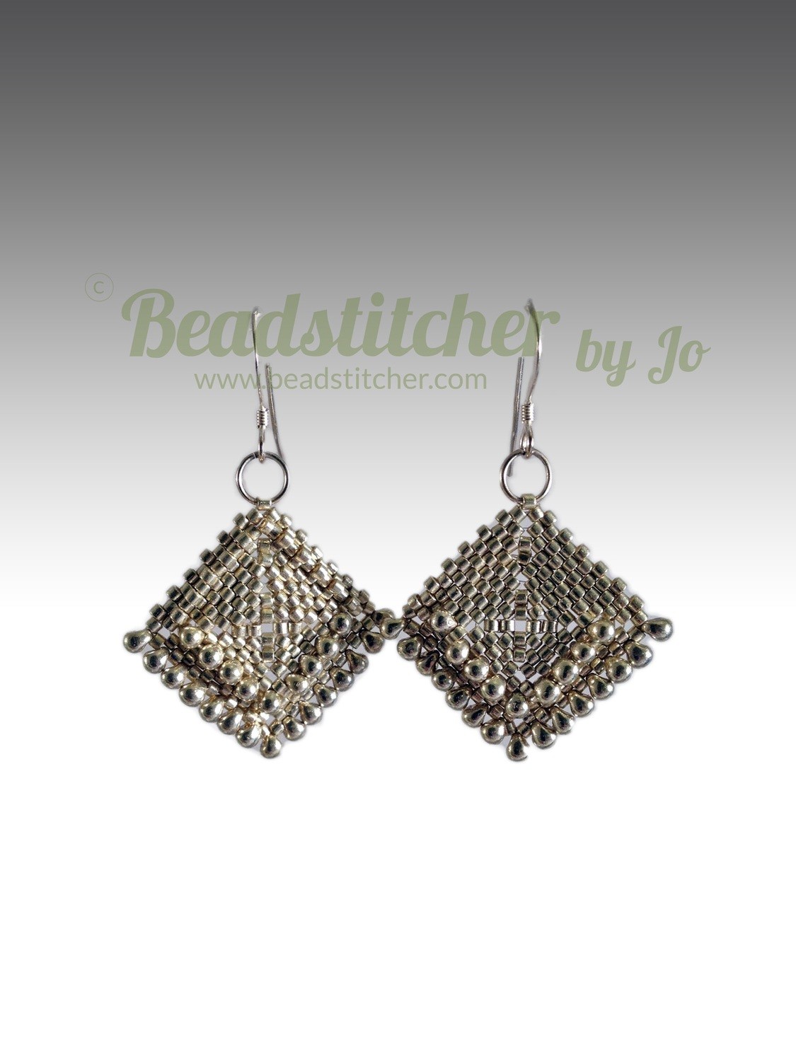 Square beaded earrings clearance