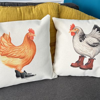Coussin - Poule en Docs