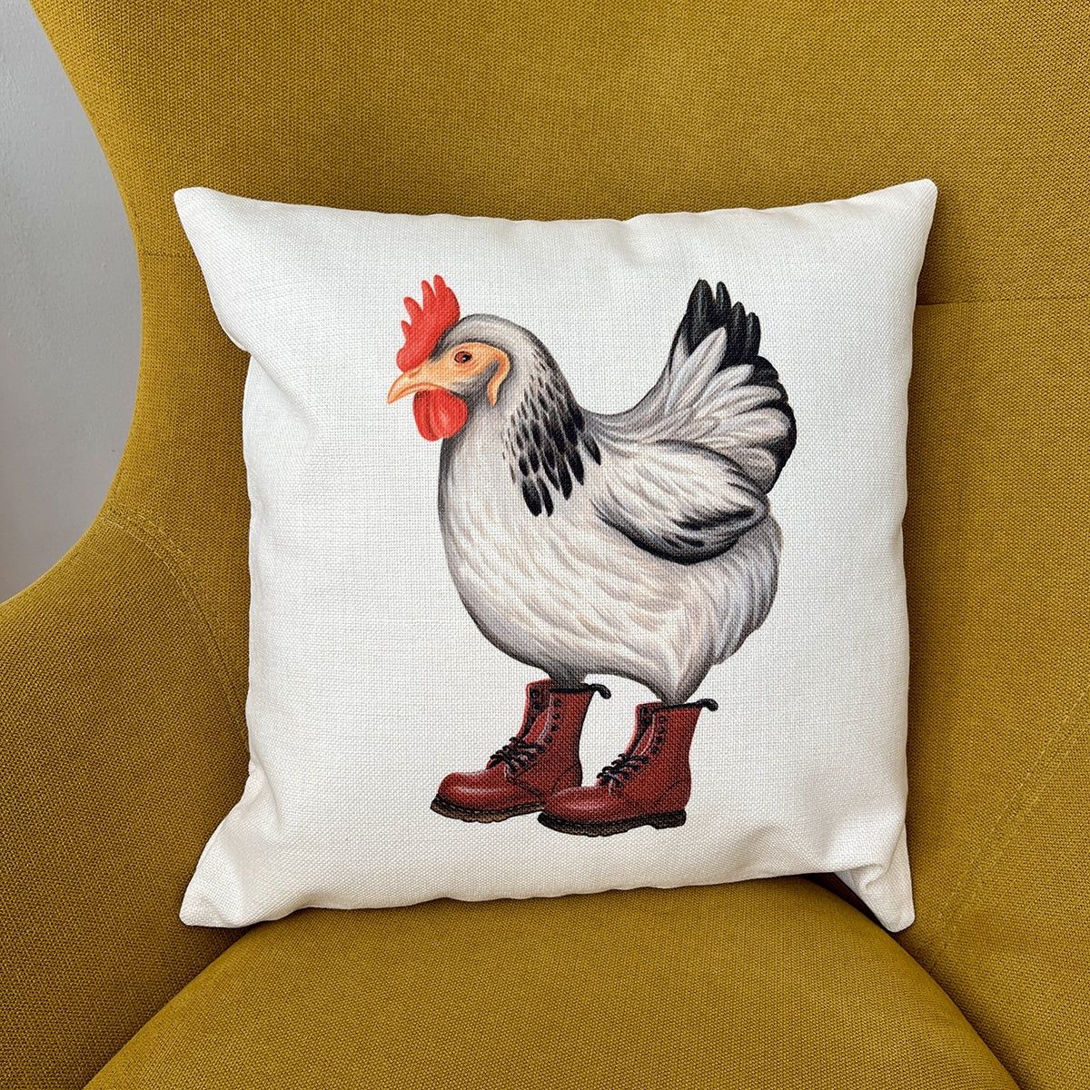 Housse de Coussin - Poule en Docs