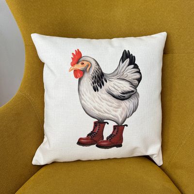 Housse de Coussin - Poule en Docs