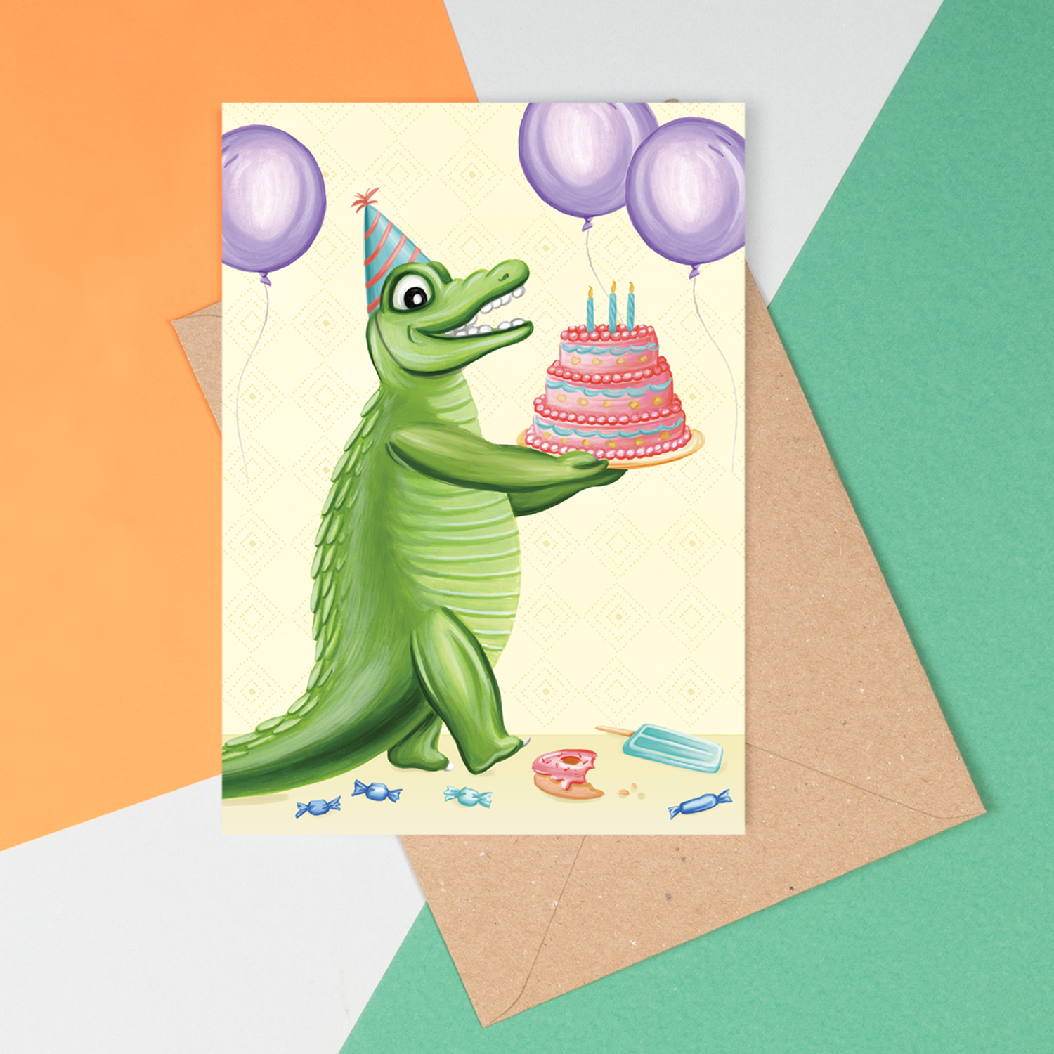 Happy birthday Hector the Aligator Greeting Card