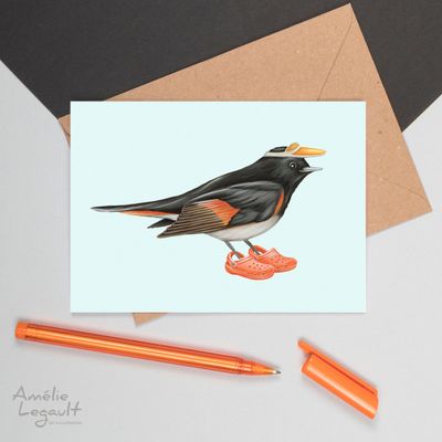 Paruline Flamboyante en soulier - Carte de souhait