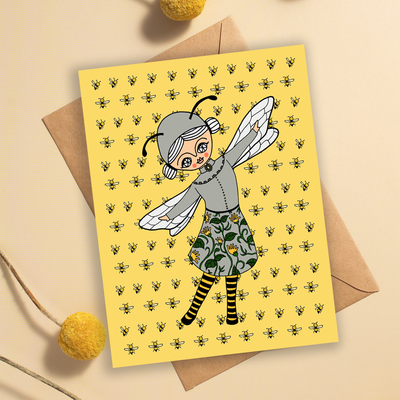 Dressed as a Bee - Greeting Card