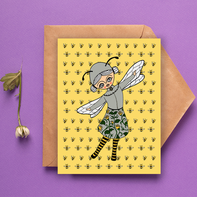 Dressed as a Bee - Greeting Card