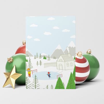 Lapins Malins - J'aime l'hiver - Carte de souhaits