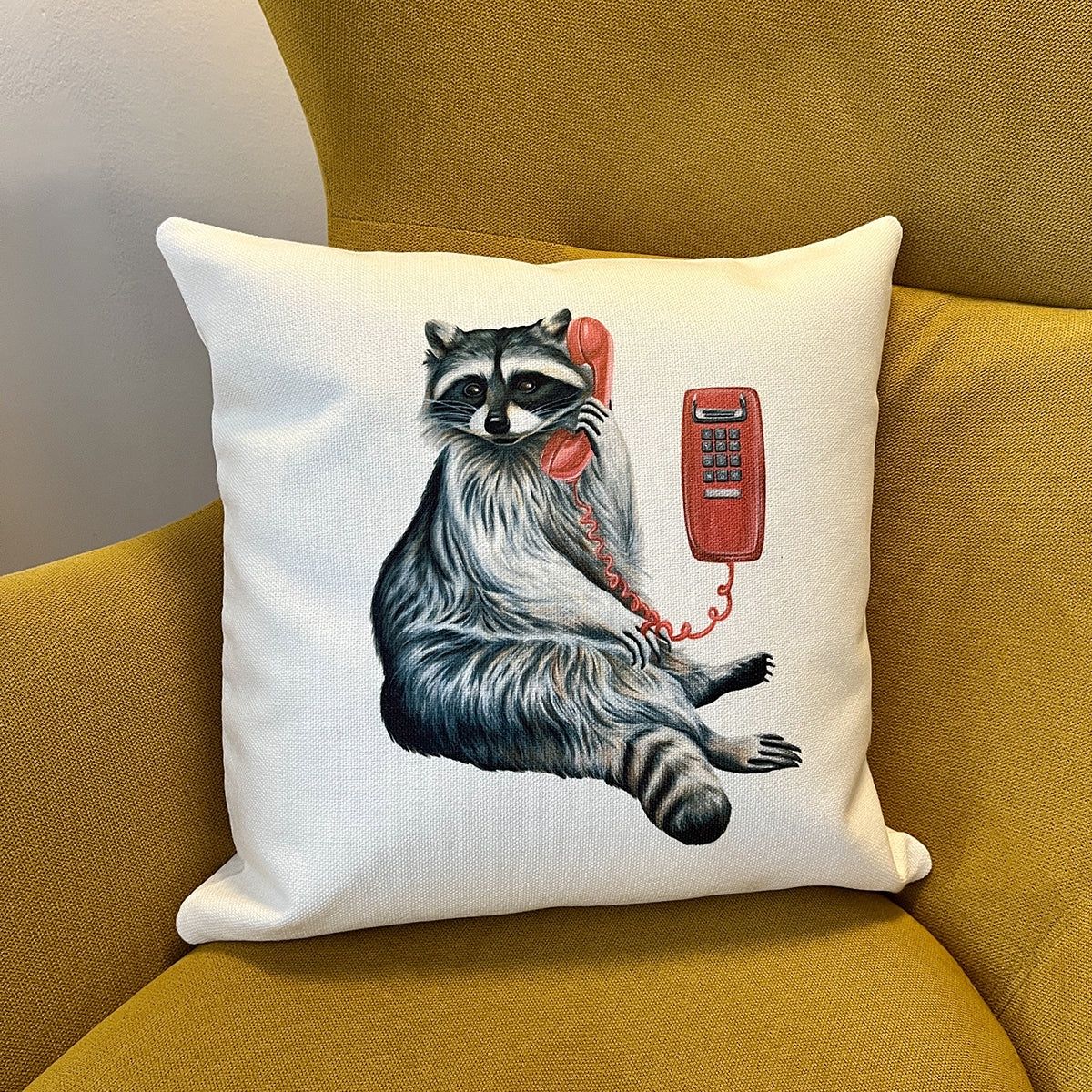 Housse de Coussin - Raton au téléphone