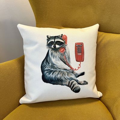 Housse de Coussin - Raton au téléphone