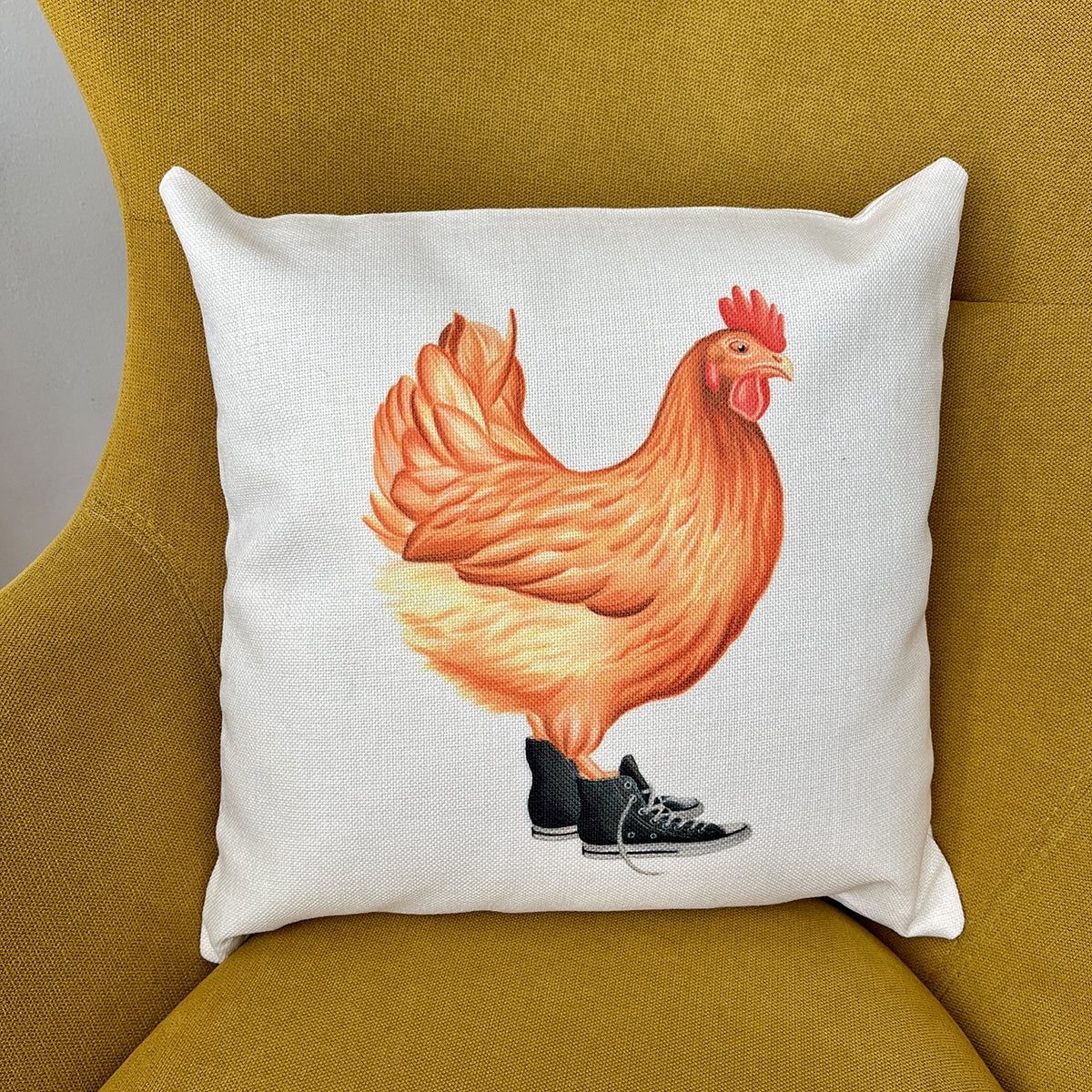 Housse de Coussin - Poule en converse