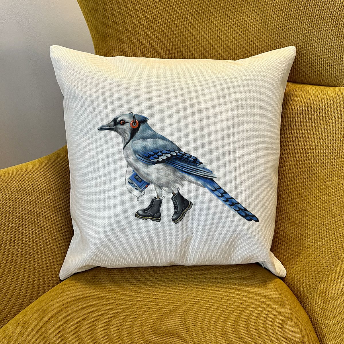 Housse de Coussin - Geai-bleu