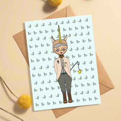 Dressed as a unicorn - Greeting Card