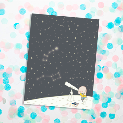 Lapins Malins - Ciel de nuit - Carte de souhaits