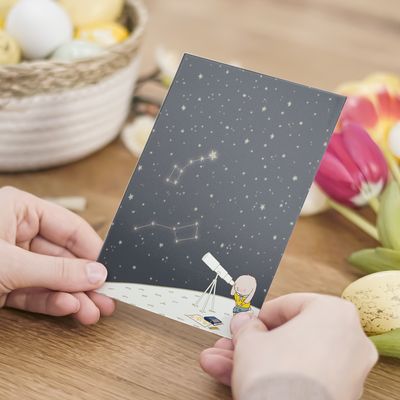 Lapins Malins - Ciel de nuit - Carte de souhaits