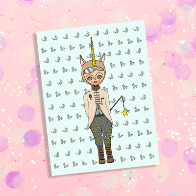 Dressed as a unicorn - Greeting Card