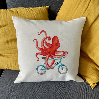 Coussin - Pieuvre à vélo
