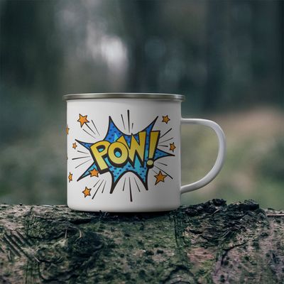 Tasse en émail POW