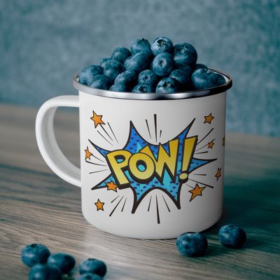 Tasse en émail POW