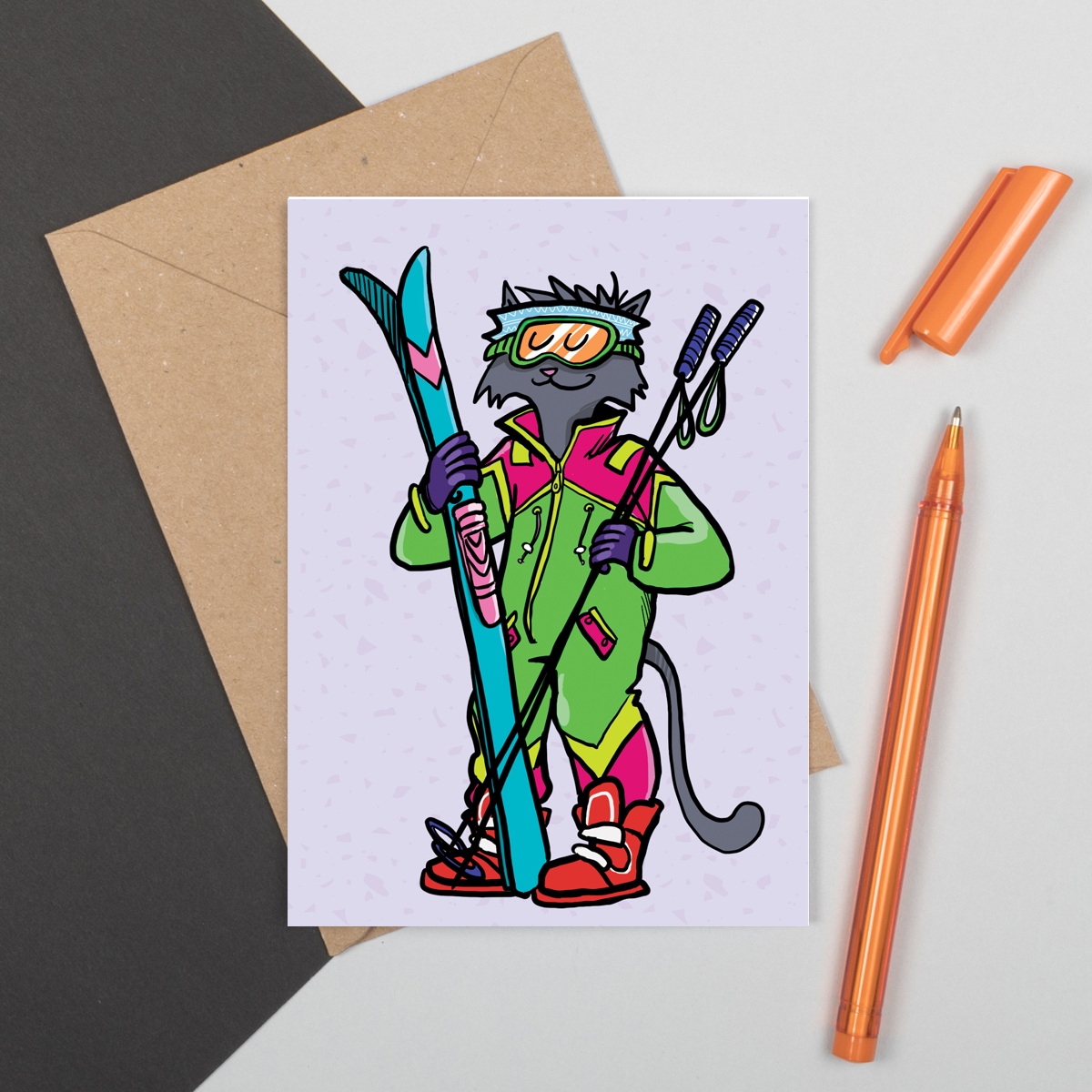 Whiski le chat stylé - Carte de souhaits