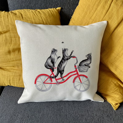 Coussin - Chats à vélo