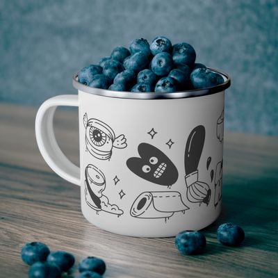 Tasse en émail Graffiti - LOVE-HATE