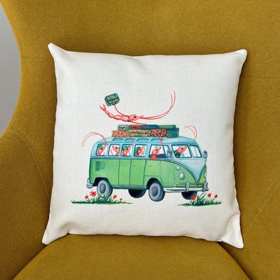 Coussin - Jeannette la Crevette en camionnette