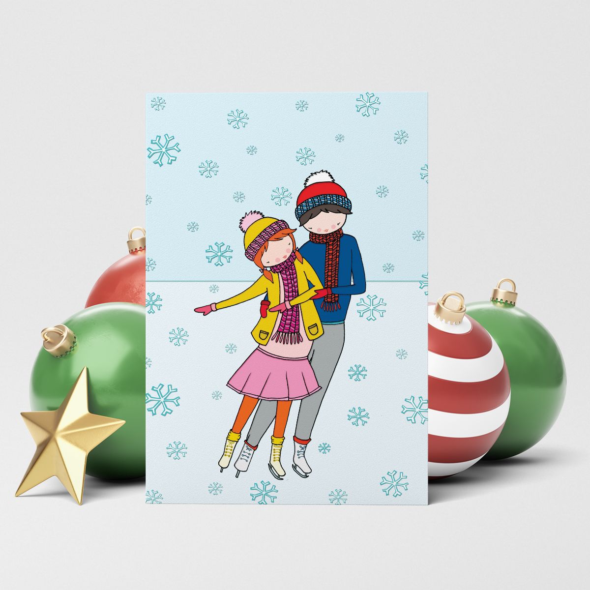 Les Petits en Patins - Carte de souhaits