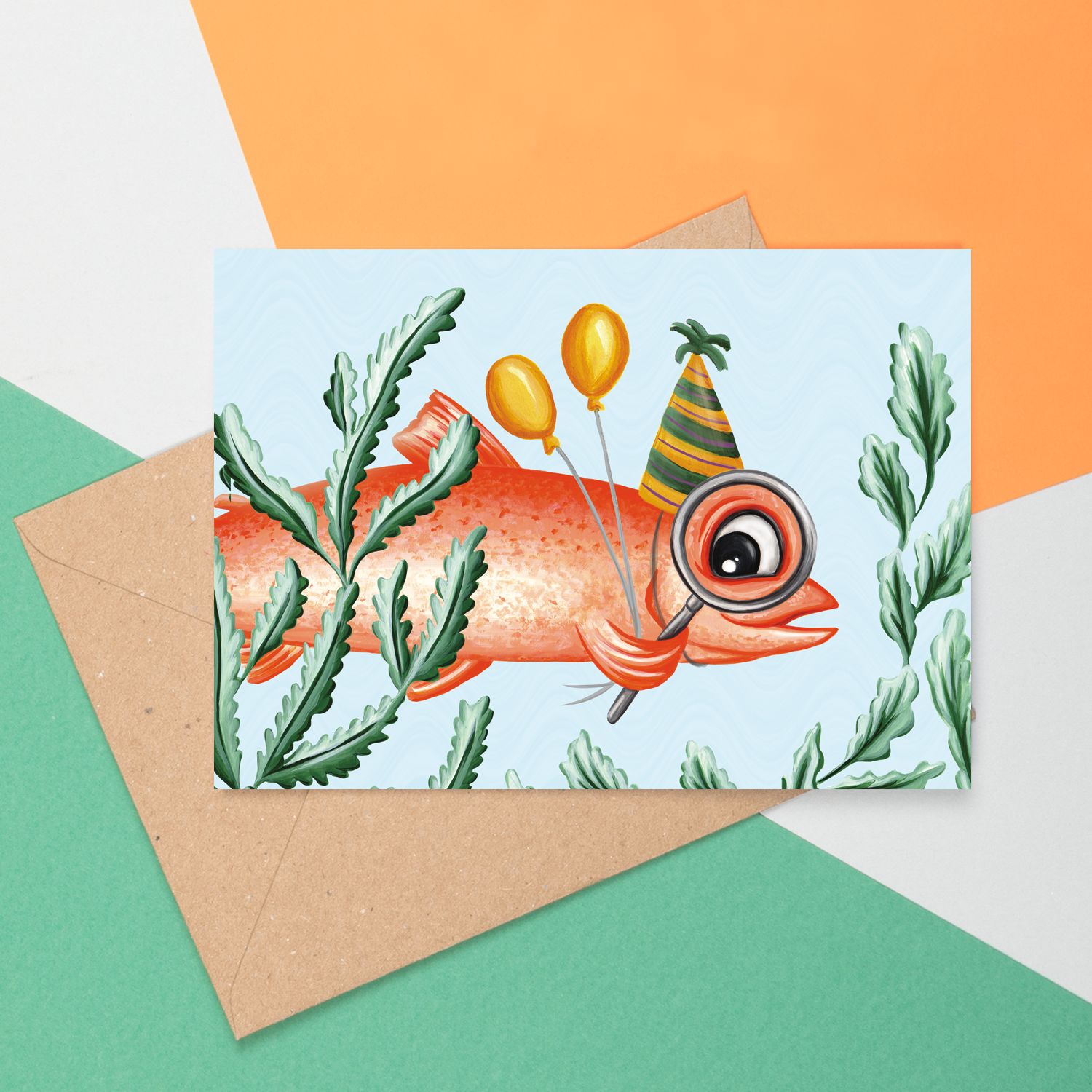 Happy birthday Simon the Salmon Greeting Card