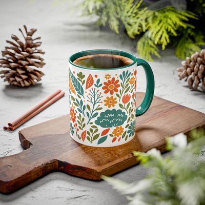 Tasse motif Fleur verte