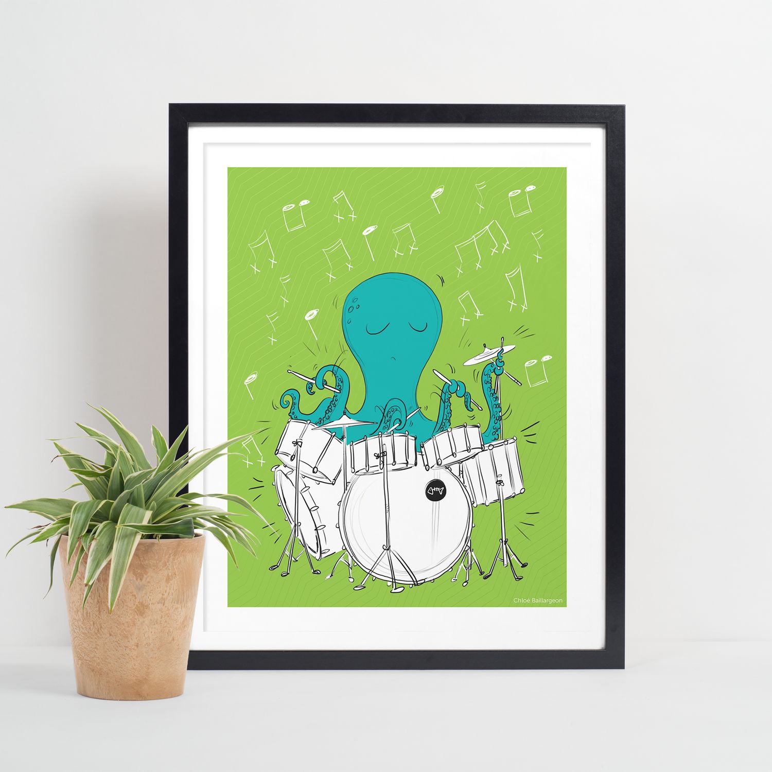 Pieuvre Groovy - Affiche murale