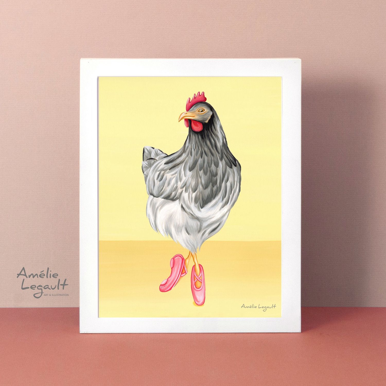 Poule ballerine - Affiche murale