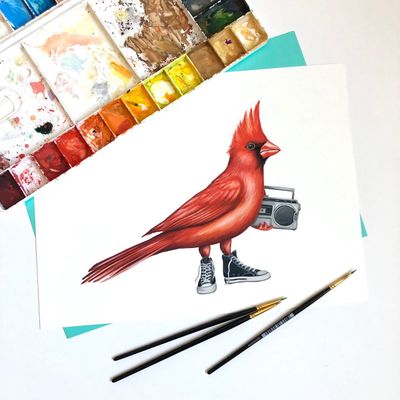Cardinal en souliers - Affiche murale