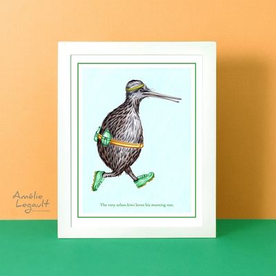 Kiwi jogging - Affiche murale